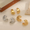 Wholesale Cold Style Geometric Stainless Steel Wingshaped Women's Earrings With Pvd Furnace Vacuum Real Gold Plating