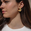 Wholesale Cold Style Geometric Stainless Steel Wingshaped Women's Earrings With Pvd Furnace Vacuum Real Gold Plating