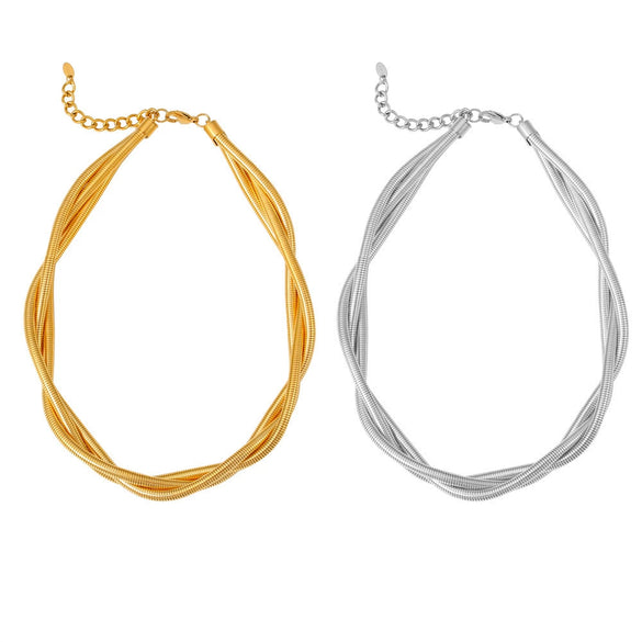 Wholesale Collar Necklace 316L Stainless Steel Geometric Punk Style 18K Gold Plated