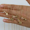 Wholesale Collarbone Necklace Copper Brass String Of Pearls Electroplating Letters Numbers Text Style For Women