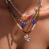 Wholesale Collarbone Necklace Handmade With Oil Drop Flower Agate Beads 316L Stainless Steel And 316L Stainless Steel Geometric Pattern Electroplated For Women
