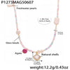 Wholesale Collarbone Necklace Handmade With Oil Drop Flower Agate Beads 316L Stainless Steel And 316L Stainless Steel Geometric Pattern Electroplated For Women
