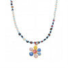 Wholesale Collarbone Necklace Handmade With Oil Drop Flower Agate Beads 316L Stainless Steel And 316L Stainless Steel Geometric Pattern Electroplated For Women