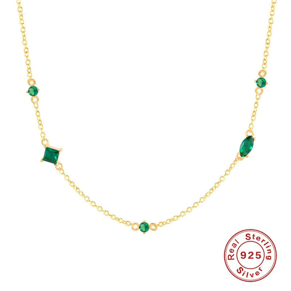 Wholesale Collarbone Necklace S925 Sterling Silver Geometric Style Environmental Protection Electroplated