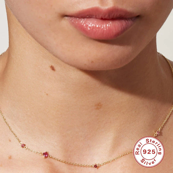 Wholesale Collarbone Necklace S925 Sterling Silver Geometric Style Environmental Protection Electroplated