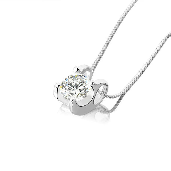 Wholesale Collarbone Necklace 925 Silver Geometric Pendant Electroplated