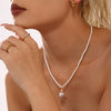 Wholesale Collarbone Necklace Stainless Steel Shell Beads Geometric Elegant Electroplating Women's Accessories