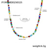 Wholesale Color Crystal Beaded Necklace With Geometric Shape Electroplated Light Luxury Design For Women