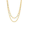 Wholesale Color Enamel Craft Titanium Steel Double Layer Necklace With Geometric Pattern And Electroplating For Women Unique Design Sense Niche Clavicle Chain