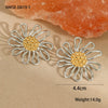 Wholesale Colorblocked Flower Geometric Stainless Steel Earrings Plated With 18K Gold