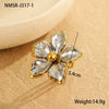 Wholesale Colorblocked Flower Geometric Stainless Steel Earrings Plated With 18K Gold