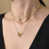 Wholesale Colorblocked Handcuff Geometric Titanium Steel Necklace With 18K Gold Electroplating