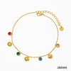 Wholesale Colored Zircon Shell Pendant Anklet In Stainless Steel With Geometric Pattern And Hot Plating For Women