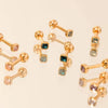 Wholesale Colorful Birthstone Earrings And Necklace Set For Women Made Of Titanium Steel And Stainless Steel With Geometric Shape And Diamond Setting
