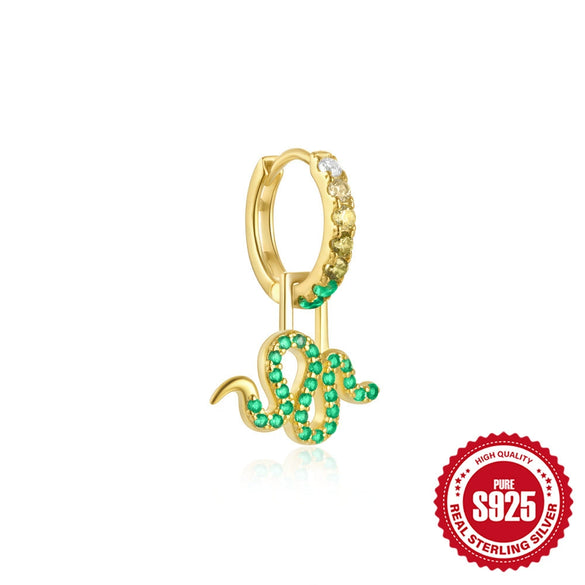 Wholesale Colorful Detachable S925 Sterling Silver Earrings With Elephant Snake Lightning And Flower Shapes And Flower Pattern