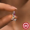 Wholesale Colorful Detachable S925 Sterling Silver Earrings With Elephant Snake Lightning And Flower Shapes And Flower Pattern