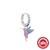 Wholesale Colorful Detachable S925 Sterling Silver Earrings With Elephant Snake Lightning And Flower Shapes And Flower Pattern