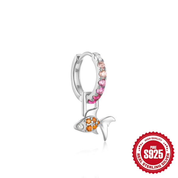 Wholesale Colorful Detachable S925 Sterling Silver Earrings With Elephant Snake Lightning And Flower Shapes And Flower Pattern