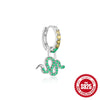 Wholesale Colorful Detachable S925 Sterling Silver Earrings With Elephant Snake Lightning And Flower Shapes And Flower Pattern