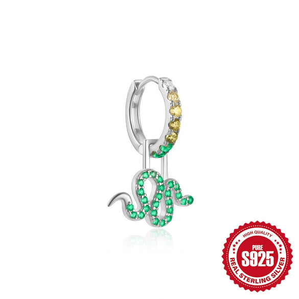 Wholesale Colorful Detachable S925 Sterling Silver Earrings With Elephant Snake Lightning And Flower Shapes And Flower Pattern