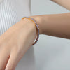 Wholesale Colorful Elastic Zircon Geometric Titanium Steel 18K Gold Electroplated Nonfading Women's Bracelet