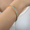 Wholesale Colorful Elastic Zircon Geometric Titanium Steel 18K Gold Electroplated Nonfading Women's Bracelet