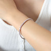 Wholesale Colorful Elastic Zircon Geometric Titanium Steel 18K Gold Electroplated Nonfading Women's Bracelet