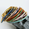 Wholesale Colorful Elastic Zircon Geometric Titanium Steel 18K Gold Electroplated Nonfading Women's Bracelet