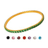 Wholesale Colorful Elastic Zircon Geometric Titanium Steel 18K Gold Electroplated Nonfading Women's Bracelet