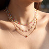 Wholesale Colorful Flower Star Fairy Style Electroplated Cross Chain Necklace For Women