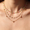 Wholesale Colorful Flower Star Fairy Style Electroplated Cross Chain Necklace For Women