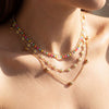 Wholesale Colorful Flower Star Fairy Style Electroplated Cross Chain Necklace For Women