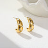 Wholesale Colorful Gemstone Geometric Stainless Steel 18K Gold Electroplated Earrings For Women