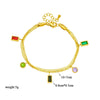 Wholesale Colorful Geometric Irregular Diamond Titanium Steel Pendant With Double Layer Chain Electroplated Unisex Jewelry Bracelet