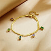 Wholesale Colorful Geometric Irregular Diamond Titanium Steel Pendant With Double Layer Chain Electroplated Unisex Jewelry Bracelet