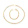 Wholesale Colorful Oil Dropping Bead Gold Multi Layer Bracelet Necklace Set In Titanium Steel With Round Ball Pattern And Gold Plated Electroplating For Women