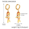 Wholesale Colorful Oildropped Koi Fish Beaded Stainless Steel Necklace Earrings With Electroplating Ocean Style Pendant