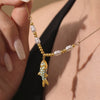 Wholesale Colorful Oildropped Koi Fish Beaded Stainless Steel Necklace Earrings With Electroplating Ocean Style Pendant
