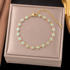 Wholesale Colorful Plants And Flowers Pattern Electroplated Titanium Steel Jewelry Set For Women