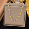Wholesale Colorful Plants And Flowers Pattern Electroplated Titanium Steel Jewelry Set For Women