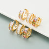 Wholesale Colorful Zircon Earrings For Women Brass Plated Alloy U Shaped