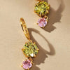 Wholesale Colorful Zircon Geometric Style Electroplated Stainless Steel Unisex Earrings