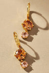 Wholesale Colorful Zircon Geometric Style Electroplated Stainless Steel Unisex Earrings