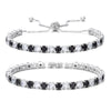 Wholesale Colorful Zircon Inlaid Copper Geometric Style Tennis Bracelet Set With White Golden Plated Finish