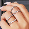 Wholesale Colorful Zircon Open Ring Titanium Steel Geometric Electroplated Hand Jewelry For Women