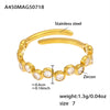 Wholesale Colorful Zircon Open Ring Titanium Steel Geometric Electroplated Hand Jewelry For Women