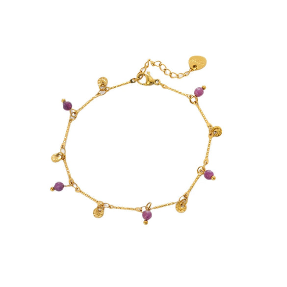 Wholesale Colorful Zircon Tassel Geometric Stainless Steel Electroplated Women's Bracelet Light Luxury Style