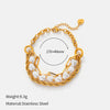 Wholesale Colorful Zircon Tassel Geometric Stainless Steel Electroplated Women's Bracelet Light Luxury Style