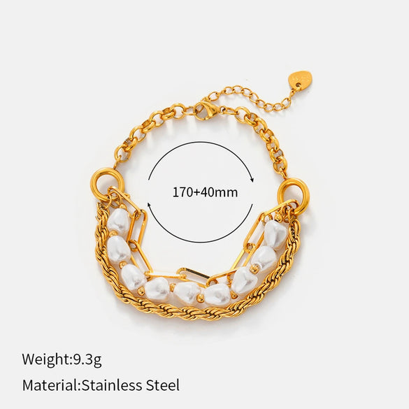 Wholesale Colorful Zircon Tassel Geometric Stainless Steel Electroplated Women's Bracelet Light Luxury Style