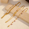 Wholesale Colorful Zircon Tassel Geometric Stainless Steel Electroplated Women's Bracelet Light Luxury Style